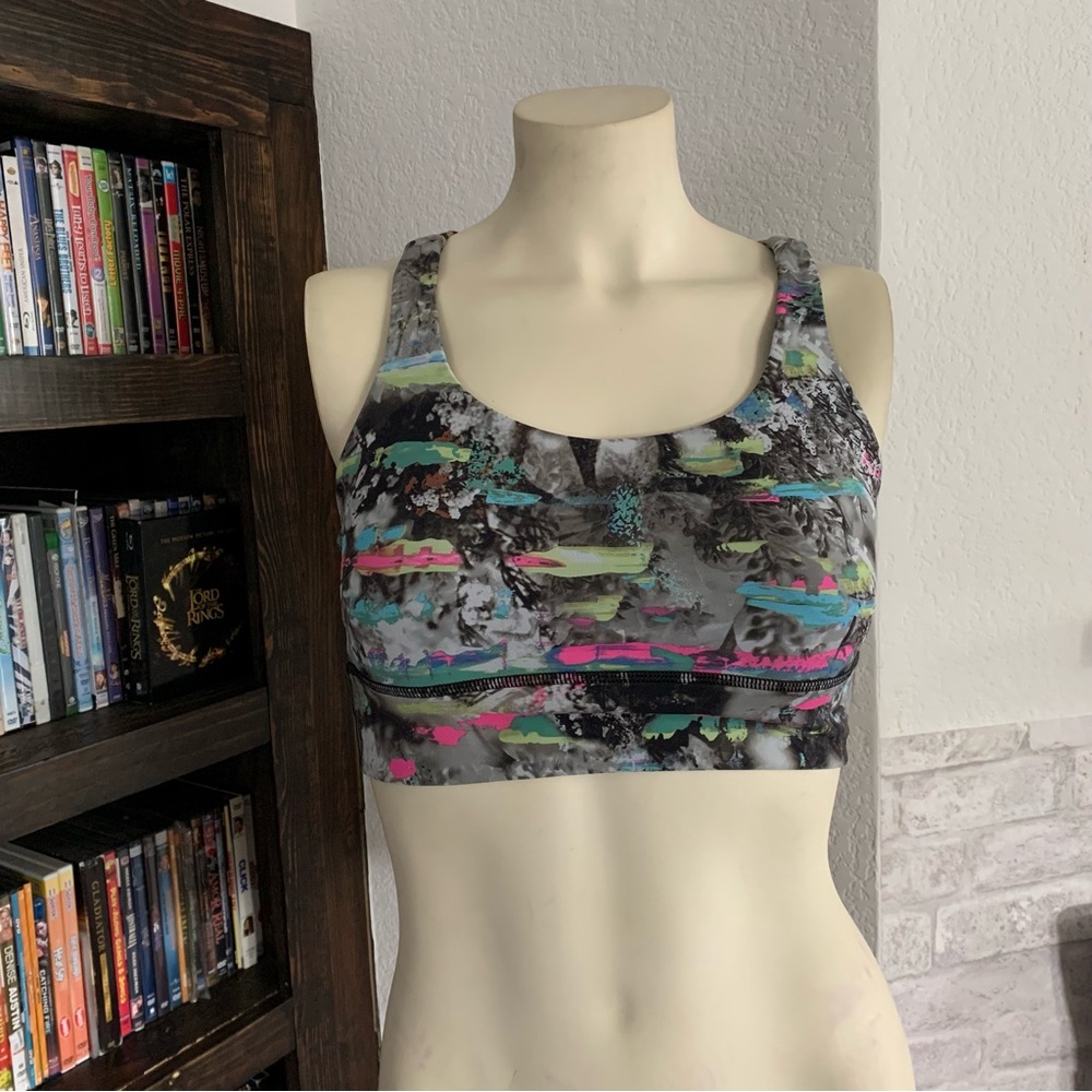 Lululemon Athletica Pink and Gray Sports Bra Sz 6